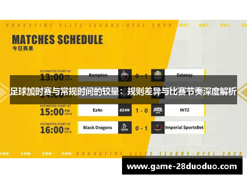 足球加时赛与常规时间的较量：规则差异与比赛节奏深度解析